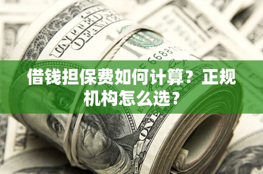 武汉借钱担保费如何计算？正规机构怎么选？