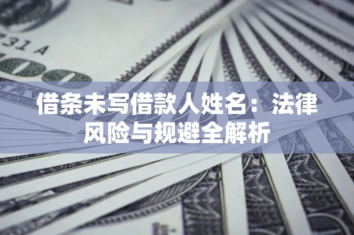 武汉借条未写借款人姓名：法律风险与规避全解析